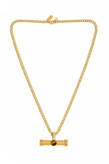 T-Bar Pendant Necklace with Tigers Eye