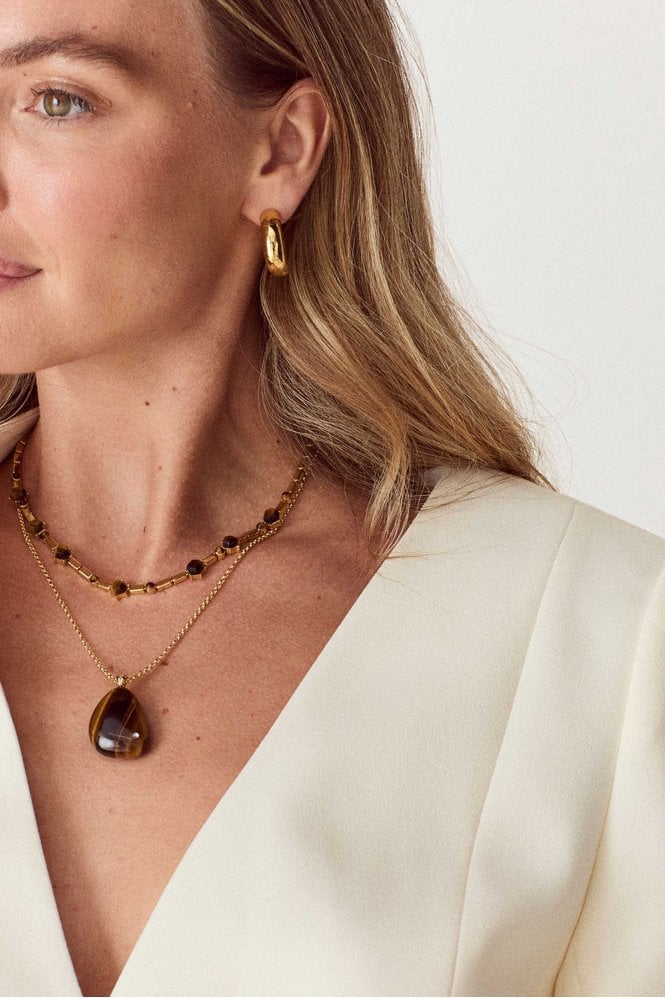 Talis Chains Los Angeles Choker in Tigers Eye