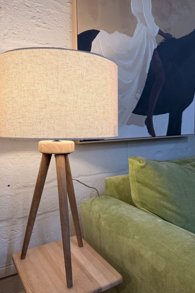 The Home Collection Almond Tripod Lamp with Shade