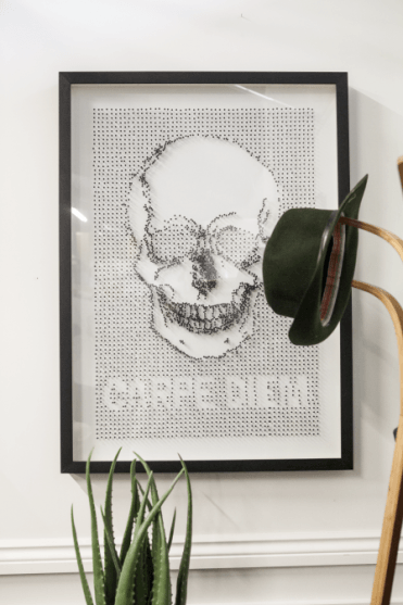 Carpe Diem Statement Pin Framed Canvas