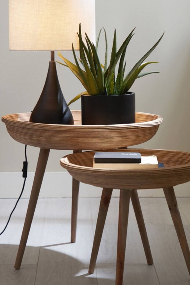 The Home Collection Colon Rattan Side Table Set of 2