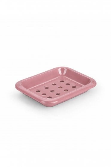 Enamel Soap Dish in Old Rose