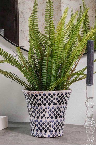 Faro Tapered Brick Tile Ceramic Pot