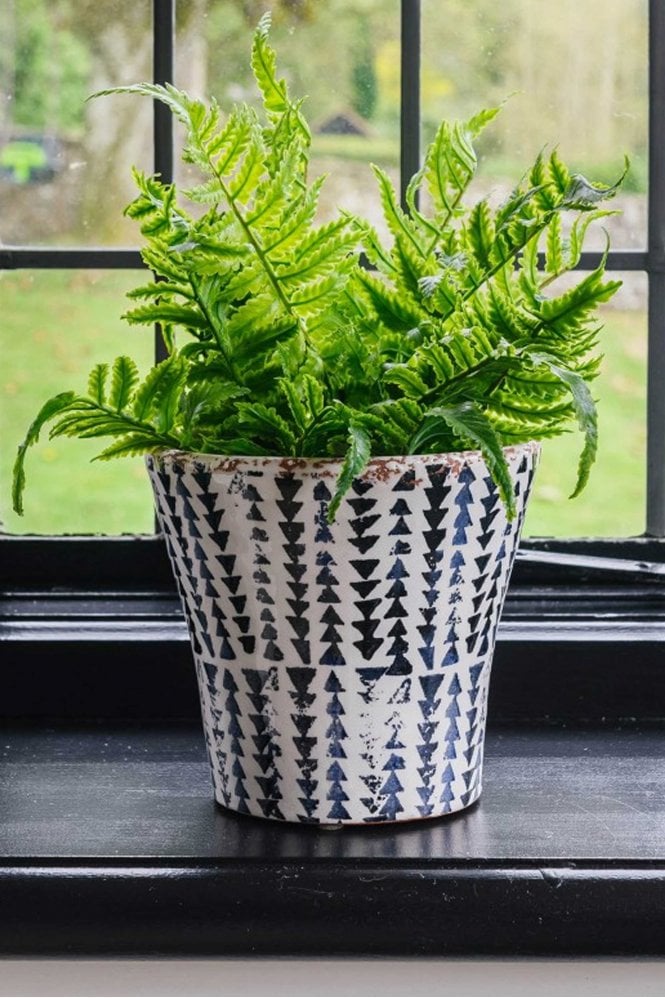 The Home Collection Faro Tapered Navy Ceramic Pot