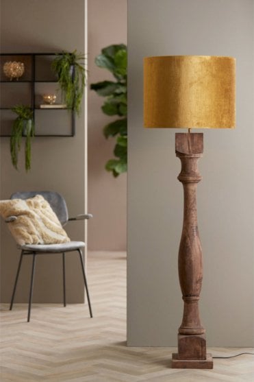 Gemstone Cylinder Lampshade in Gold