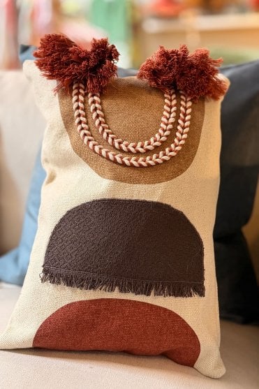 Geometric Tassel Cushion Cover