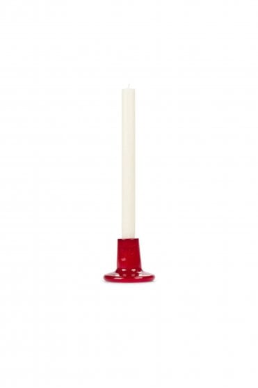 Glass Candle Holder in Guardsman Red
