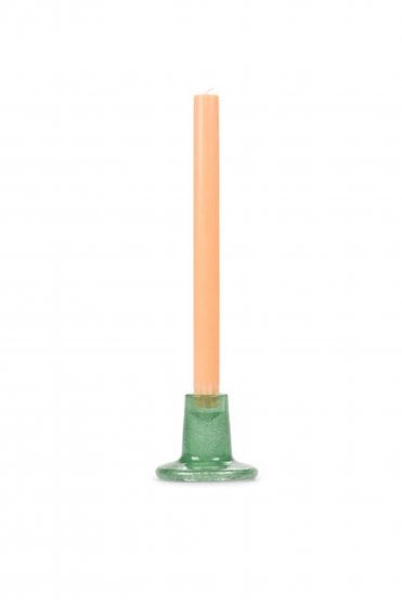 Glass Candle Holder in Jade Green