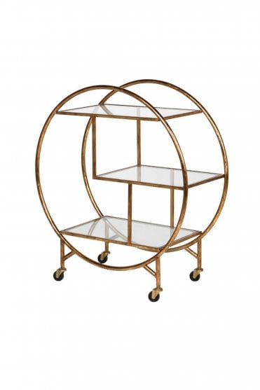 Glass Gold Drinks Trolley