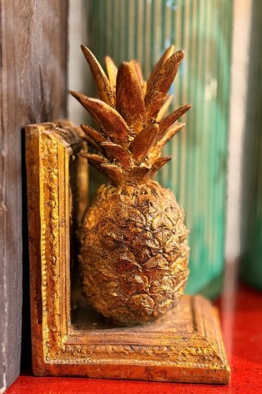 Golden Pineapple Bookends