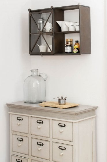 Granville Iron and Glass Storage Wall Unit