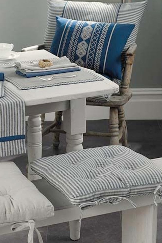 The Home Collection Hampton Stripe Seat Pad with Ties