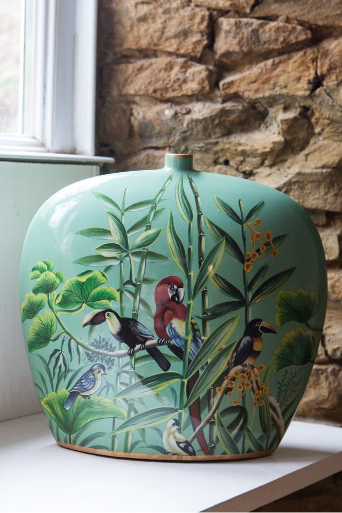 The Home Collection Hand Painted Jungle Deco Vase