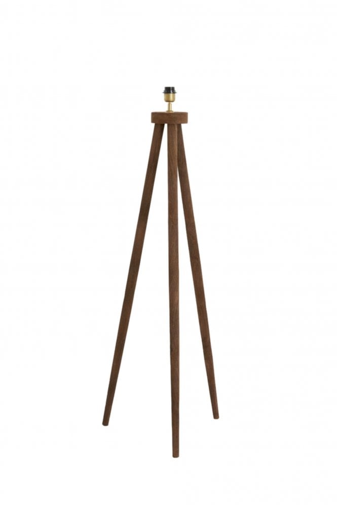 The Home Collection Ilias Tripod Floor Lamp in Matt Wood Dark Brown