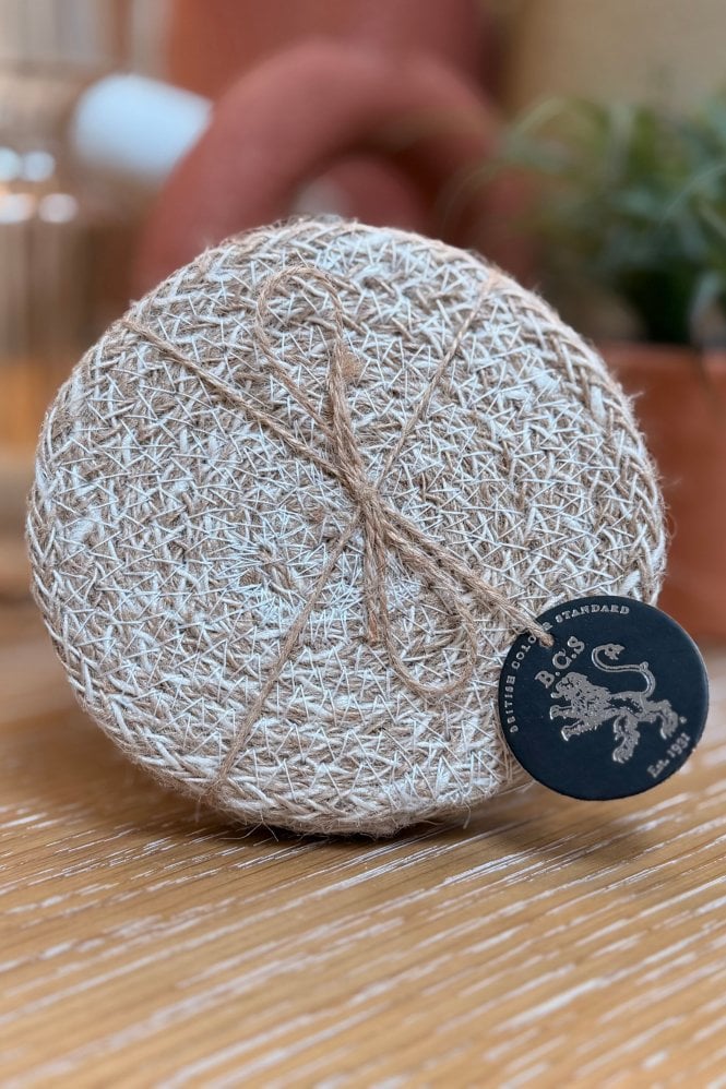 The Home Collection Jute Coasters in Pearl White