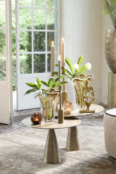 Kazuno Glass Vase in Brown Grey and Cream