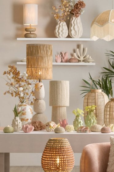 Lanzano Cylinder Shade in Raffia Natural