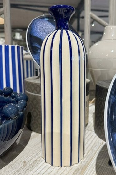 Large Stripe Ceramic Vase