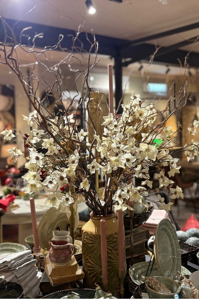 The Home Collection Latte Dogwood Spray with Gems