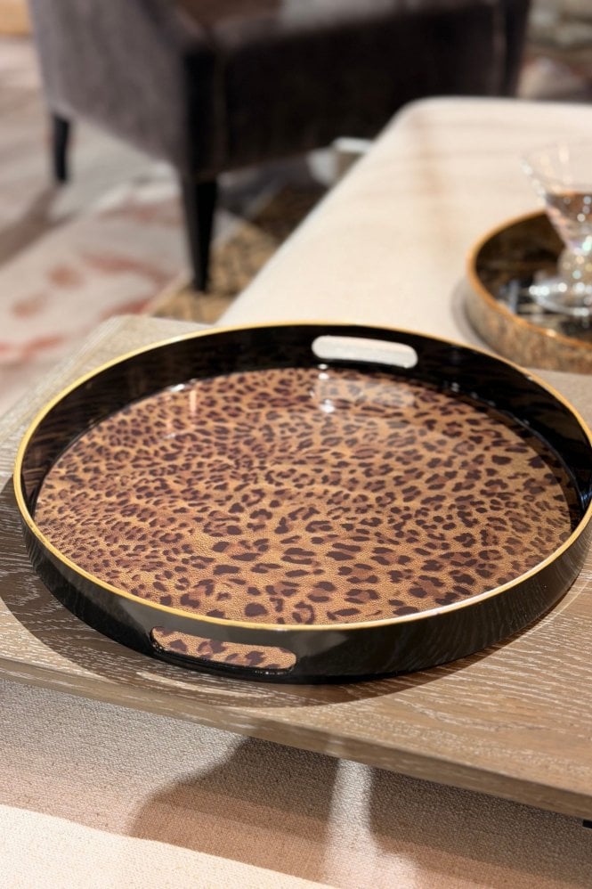 The Home Collection Leopard Print Round Tray