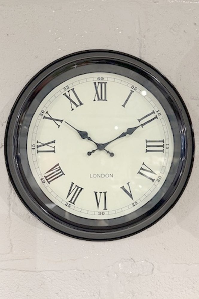 The Home Collection London Wall Clock in Black