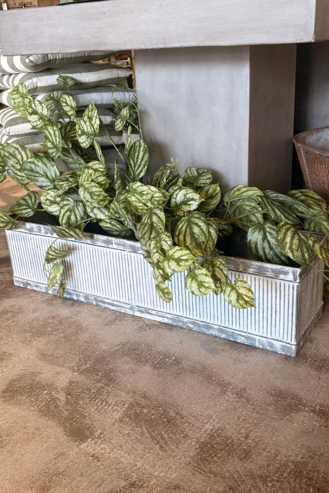The Home Collection Long Ribbed Zinc Planter