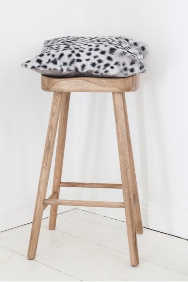 Low Weathered Oak Farmhouse Stool