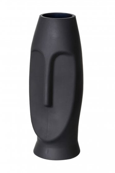 Matt Black Face Vase