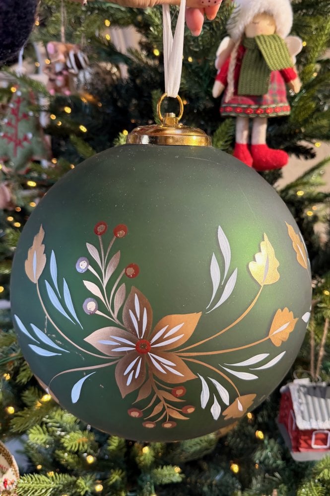 The Home Collection Medium Sage Hand Painted Bauble