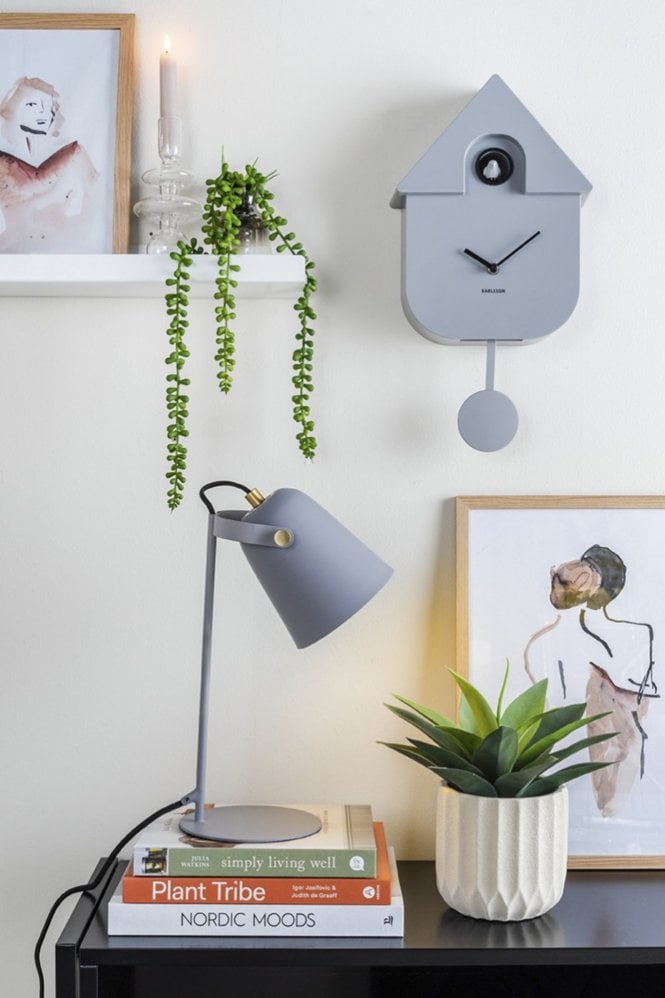The Home Collection Modern Cuckoo Clock in Mouse Grey