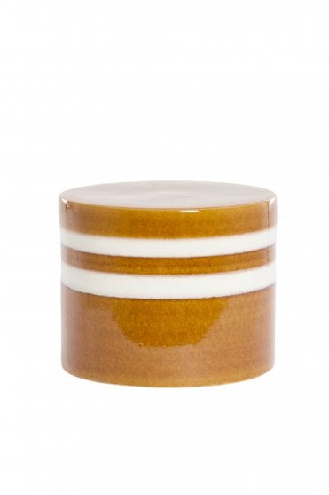 Mooca Side Table in Ceramics Cognac White Large
