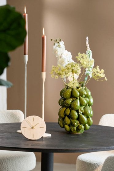 Natalia Ceramic Deco Vase in Dark Green