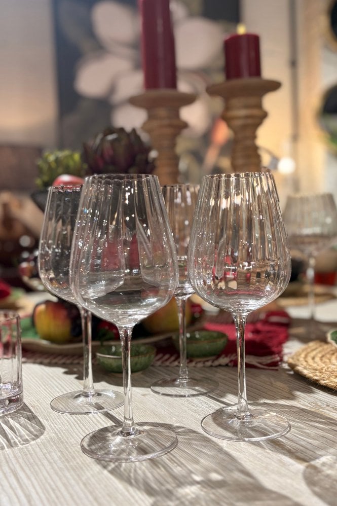 The Home Collection Ribbed White Wine Glasses