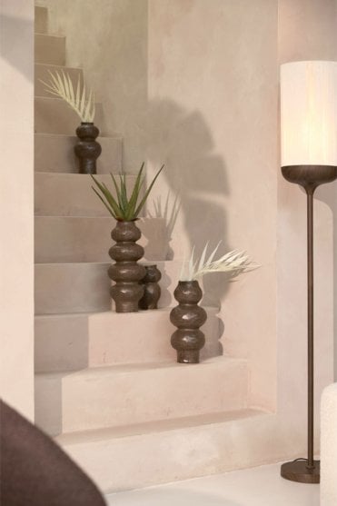 Rogano Deco Vase in Ceramics Dark Brown