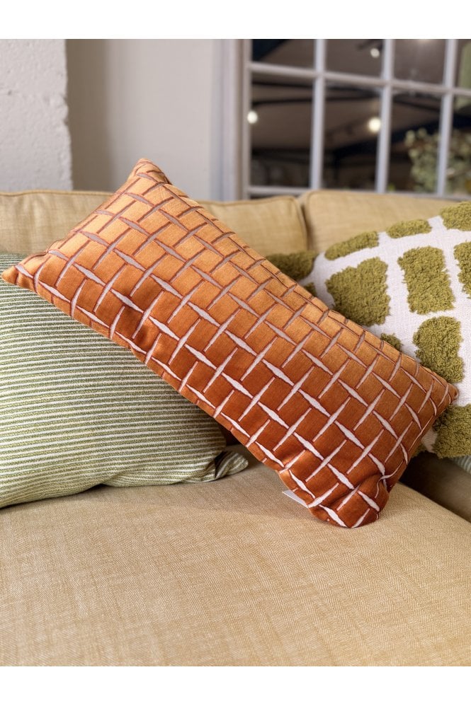 The Home Collection Romain Cushion in Orange White
