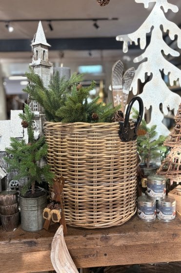 Round Small Log Basket