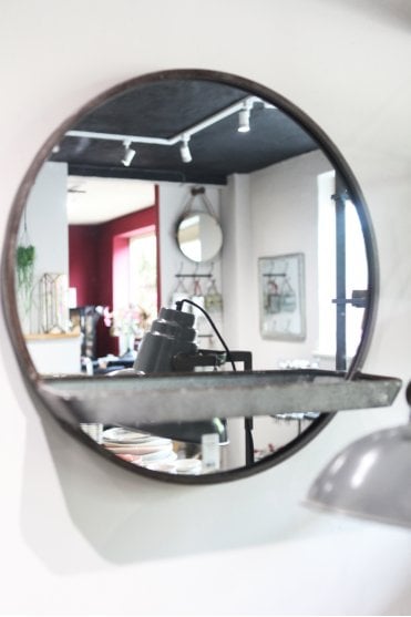 Round Wall Mirror With Shelf