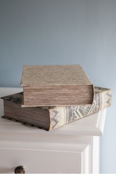 Set of 2 Grey and Black Book Boxes