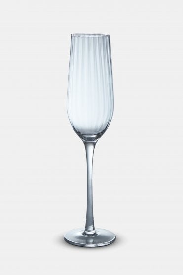 Set of 4 Galia Champagne Ribbed Flutes