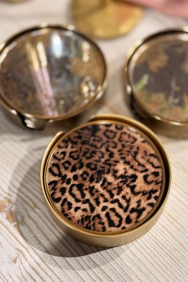 Set of 4 Leopard Print Coasters