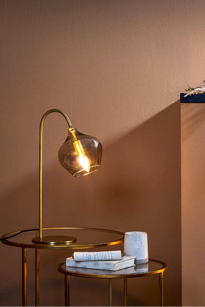 The Home Collection Table lamp Antique Bronze and Smoke