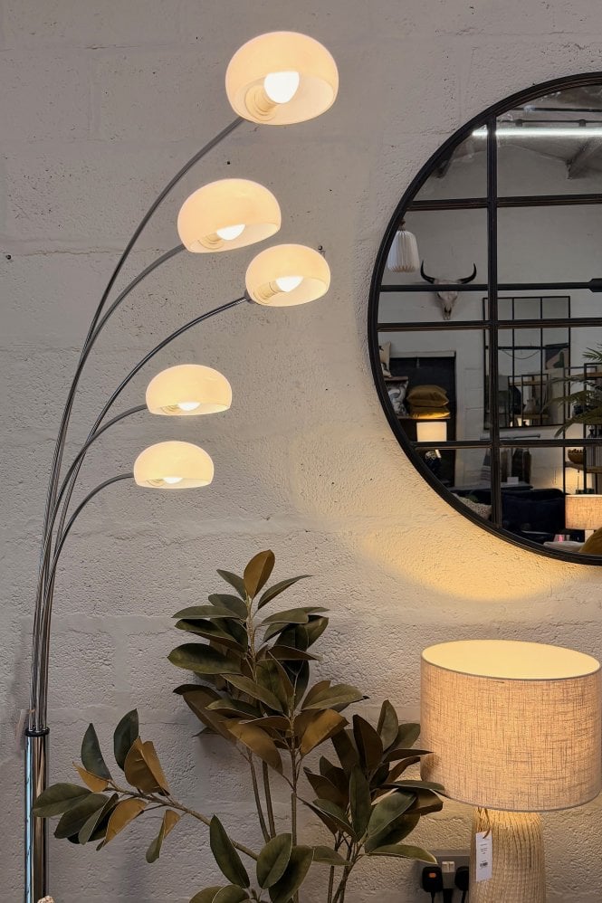 The Home Collection Tall 5 Arm Chrome Lamp