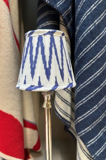 White and Blue Ikat Shade