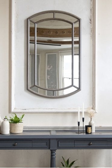 Wilton Iron Panel Rounded Natural Mirror