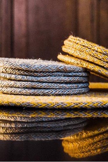 Woven Jute Placemat 38cm in Indian Yellow