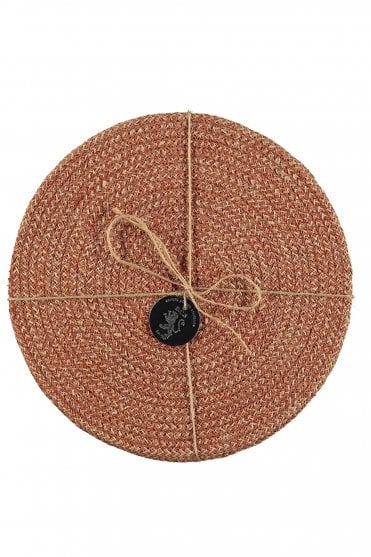 Woven Jute Placemats Set of 4 in Brick