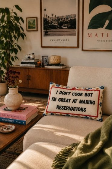 I Dont Cook But Im Great at Making Reservations Needlepoint Pillow