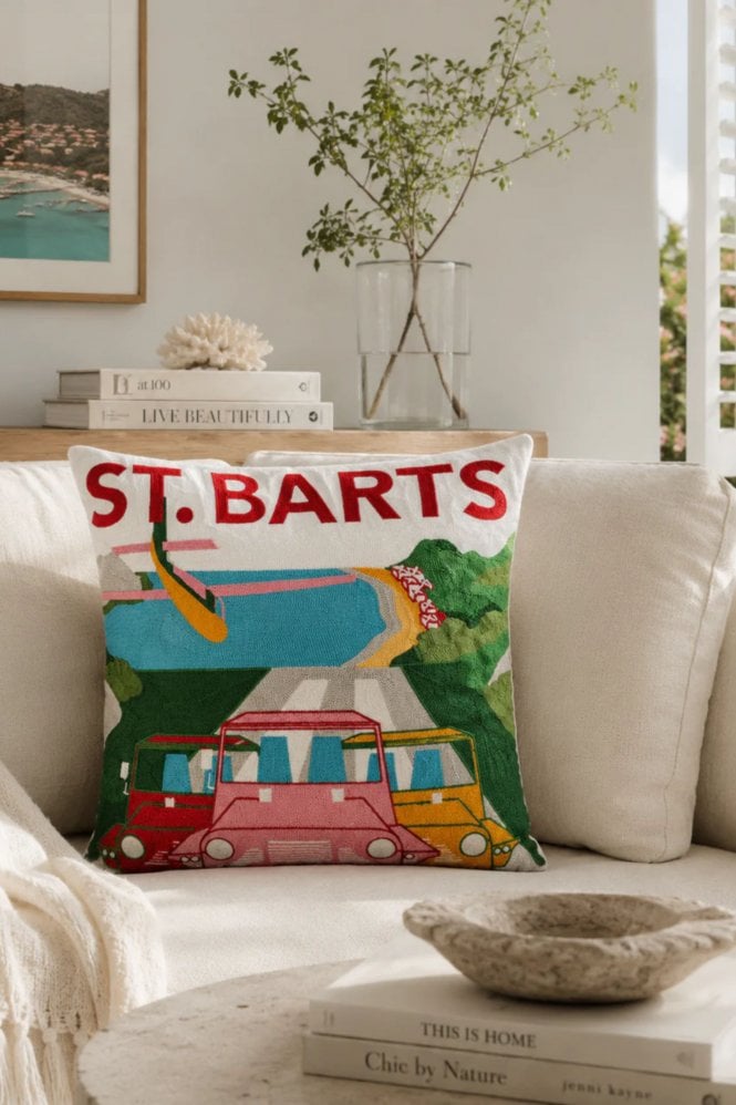 The Pillow Drop St. Barts Needlepoint Pillow