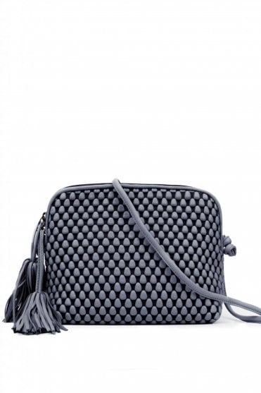 Large Gizmo Cross Body Bag in Marine Blue Metal