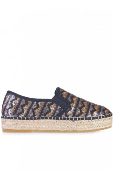 Fonda-LJ Flatform Espadrille in Black